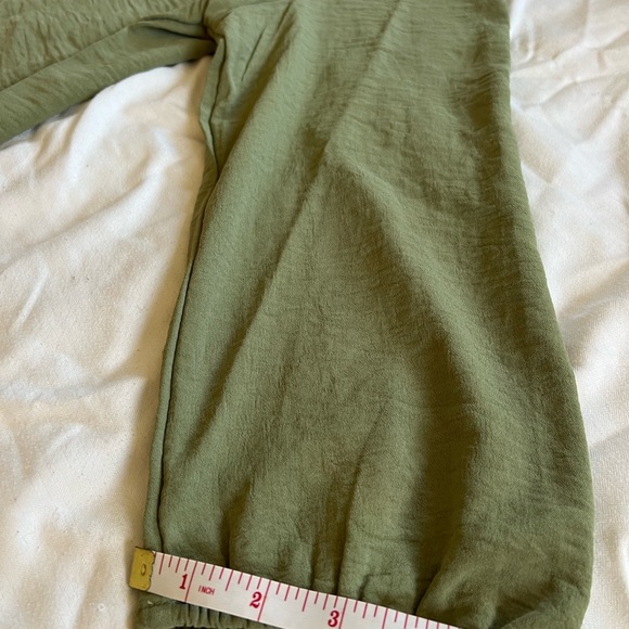 Olive Green Button-Down Blouse - Picture 9 of 13